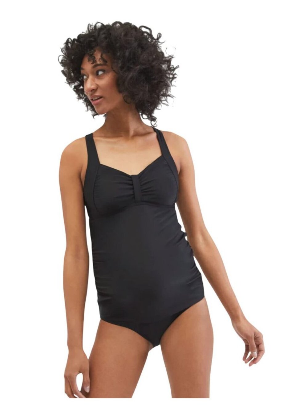 NWT Motherhood Maternity Maternity Swim Top with Adjustable Straps Black XS